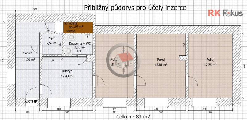 Prodej RD Krokočín, okres Třebíč