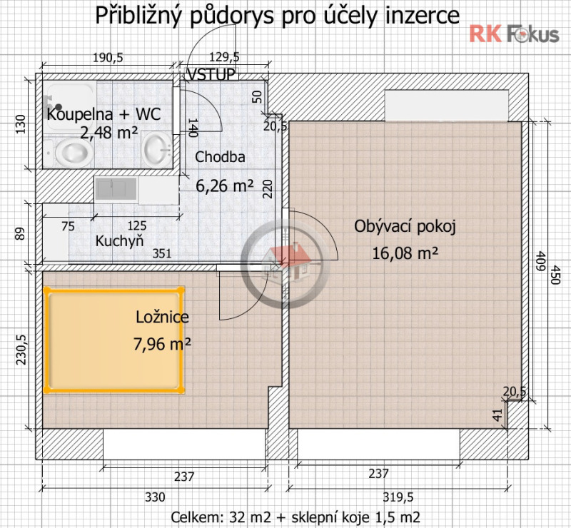 Pronájem bytu 2+kk, Řípovská, Třebíč