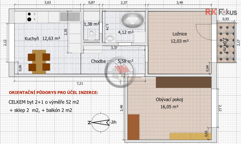 Prodej zrekonstruovaného bytu 2+1, Družstevní, Třebíč