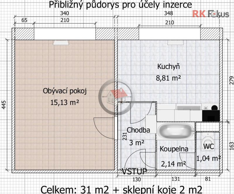 Prodej bytu 1+1 Moskevská, Třebíč