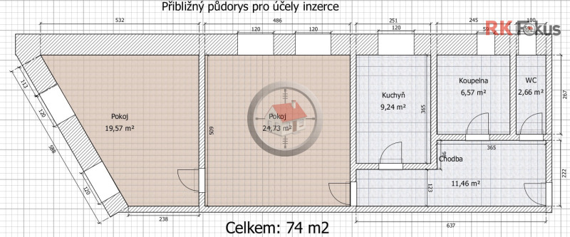 Pronájem 2+1 Tyršova, Moravské Budějovice