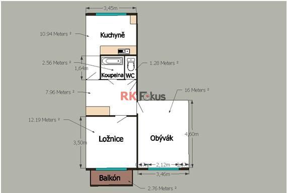 Prodej pěkného bytu 2+1 v OV Třebíč, lokalita Nové Dvory 