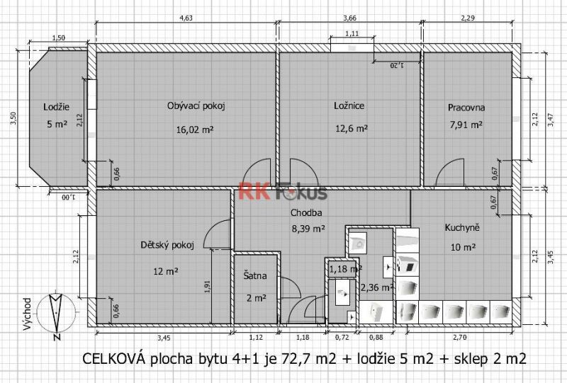 Prodej bytu 4+1 s lodžií v OV, Nové Dvory